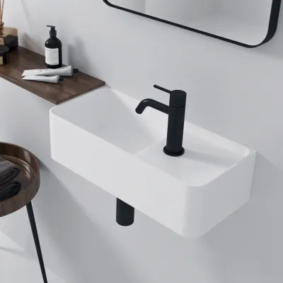 Coco 4L - Tvättställ 50x22,5 cm, Matt Vit SolidTec®