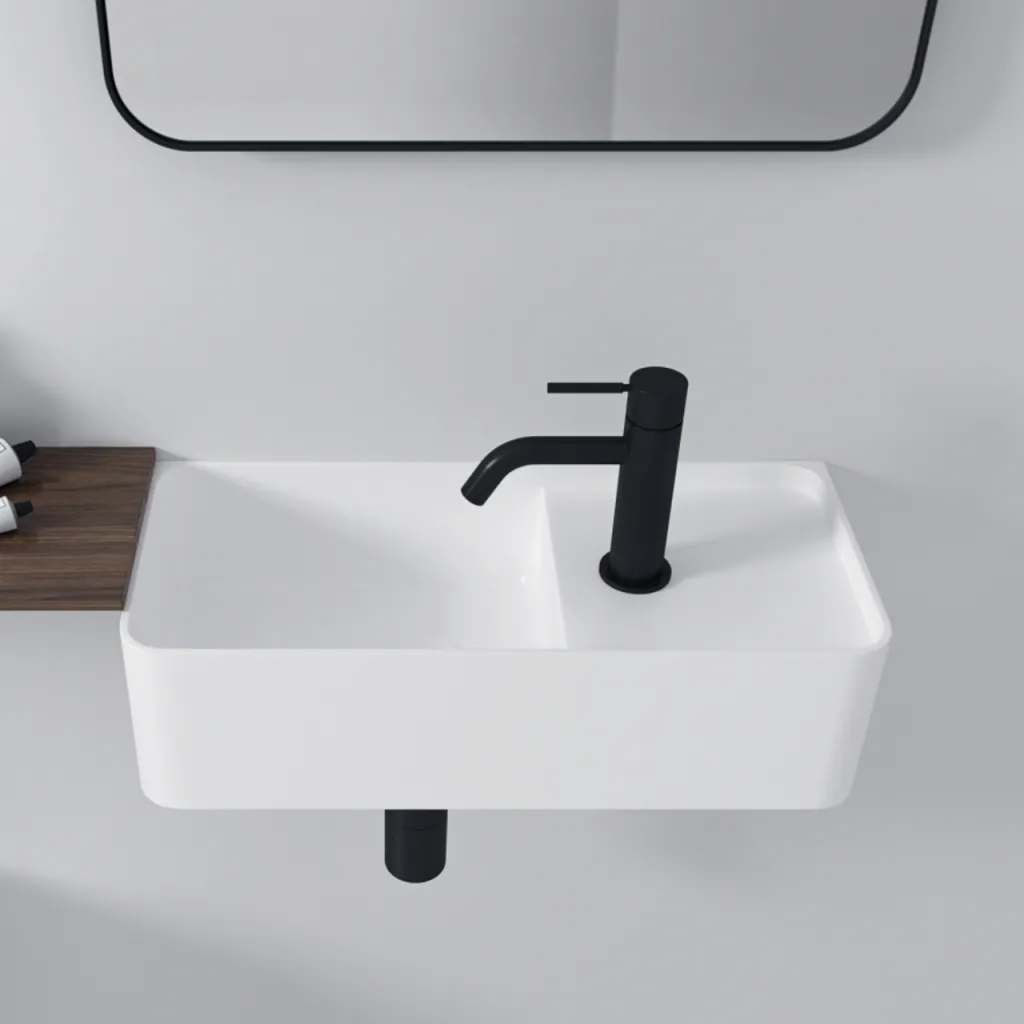 Coco 4L - Tvättställ 50x22,5 cm, Matt Vit SolidTec®