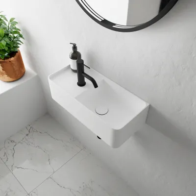 Coco 4R - Tvättställ 50x22,5 cm, Matt Vit SolidTec®