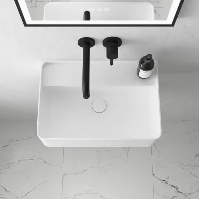 Coco 50 - Tvättställ 50x35 cm, Matt Vit SolidTec®
