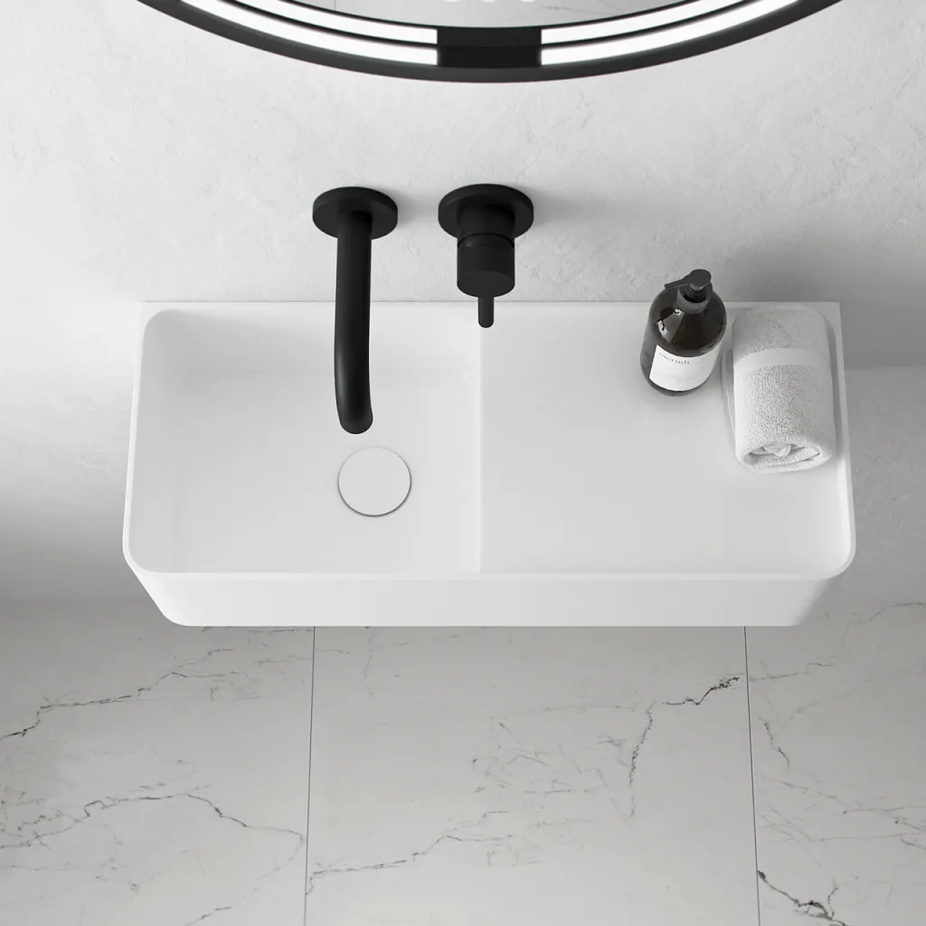 Coco 5L - Tvättställ 60x25 cm, Matt vit SolidTec®