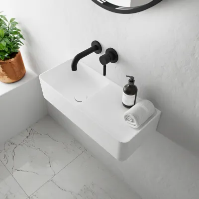 Coco 5L - Tvättställ 60x25 cm, Matt vit SolidTec®
