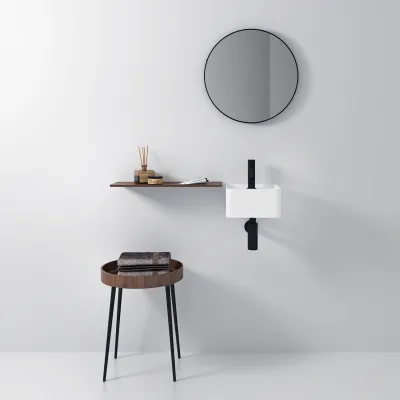 Coco 27 - Tvättställ 27x27 cm, Matt Vit SolidTec®