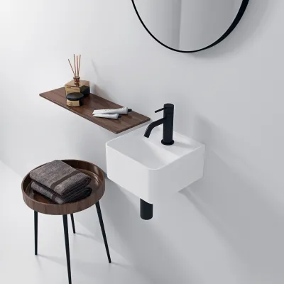 Coco 27 - Tvättställ 27x27 cm, Matt Vit SolidTec®