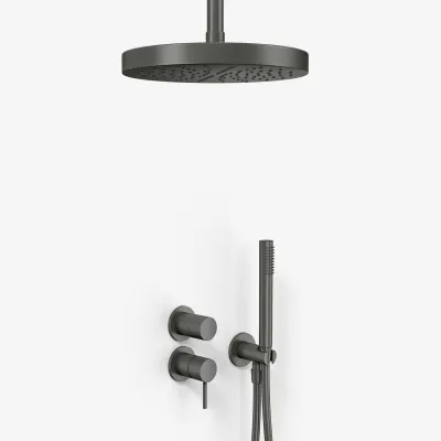 Semplice SBR901 S03 - Duschset Ø24 cm, Tak, PVD Matt Gun Metal
