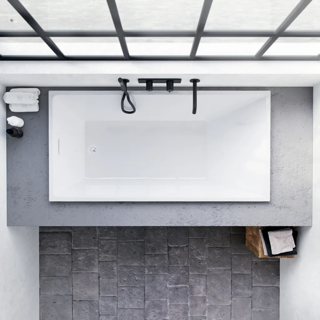 Pulcher Norma 1500 - Inbyggt badkar 150x75 cm, Blankvit
