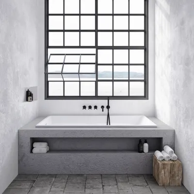 Pulcher Norma 1700 - Inbyggt badkar 170x80 cm, Blank vit