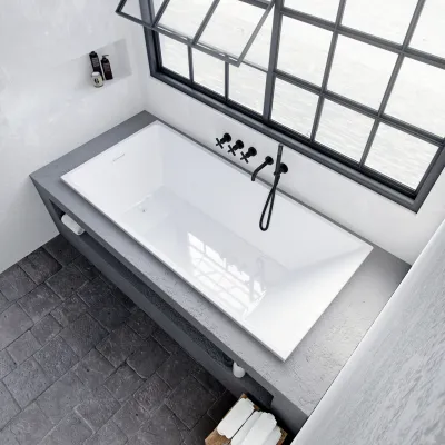 Pulcher Norma 1700 - Inbyggt badkar 170x80 cm, Blank vit