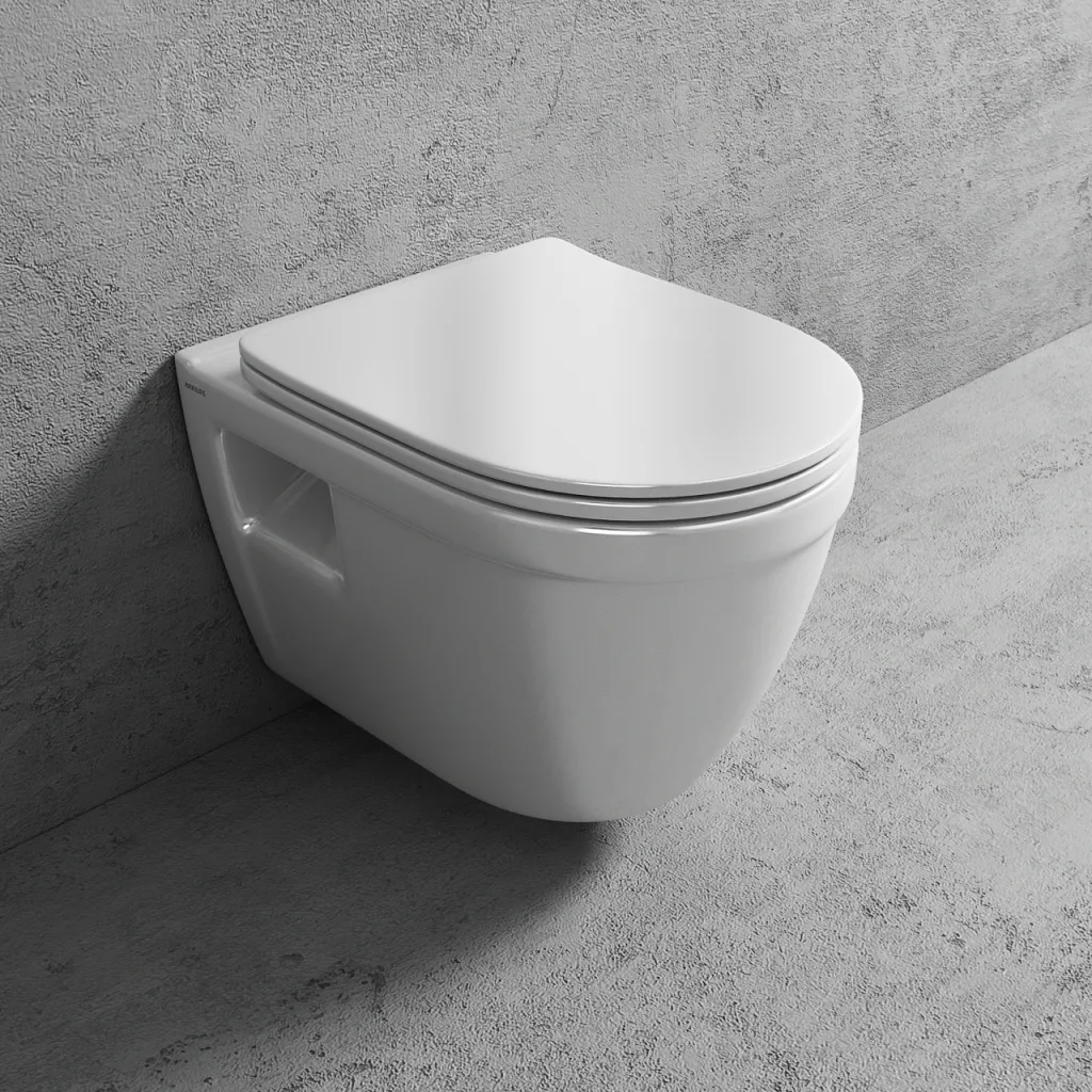 Stool AS1-18 - Toalett 52 cm, Vit, Kantlös + EasyClean Coat