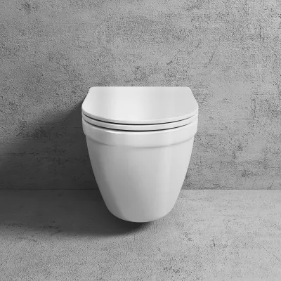 Stool AS1-18 - Toalett 52 cm, Vit, Kantlös + EasyClean Coat