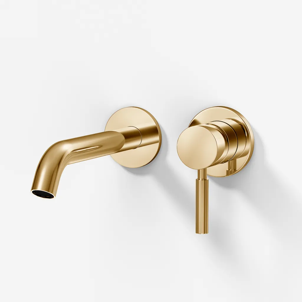 Semplice SHV102 S03 - Tvättställsarmatur, 20 cm pip, Mässing Naturfärgad