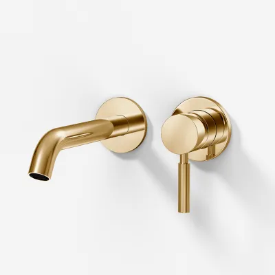 Semplice SHV102 S03 - Tvättställsarmatur, 20 cm pip, Mässing Naturfärgad