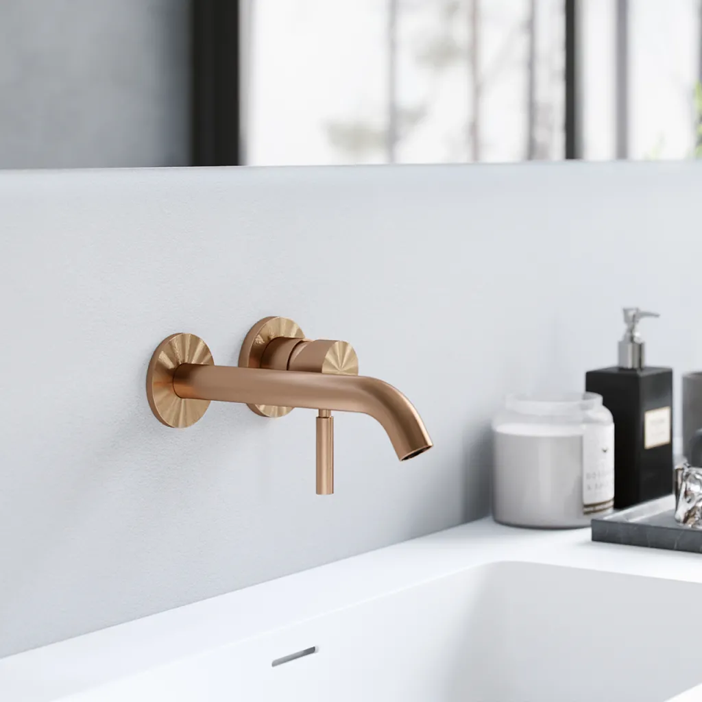 Semplice SHV102 S03 - Tvättställsblandare, 20 cm pip, PVD borstad koppar
