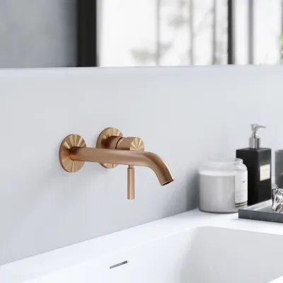 Semplice SHV102 S03 - Tvättställsblandare, 20 cm pip, PVD borstad koppar