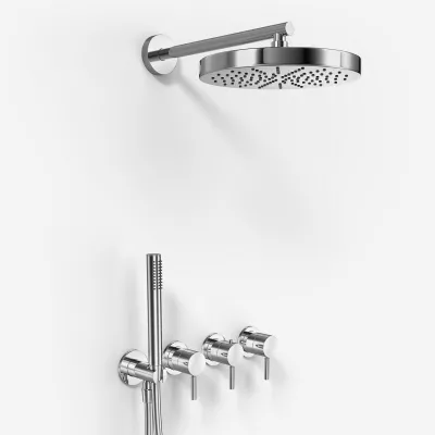 Semplice STB801 S01 - XL Rain DeLuxe SmartTerm Ø24 cm EasyClean, Wall, Chrome