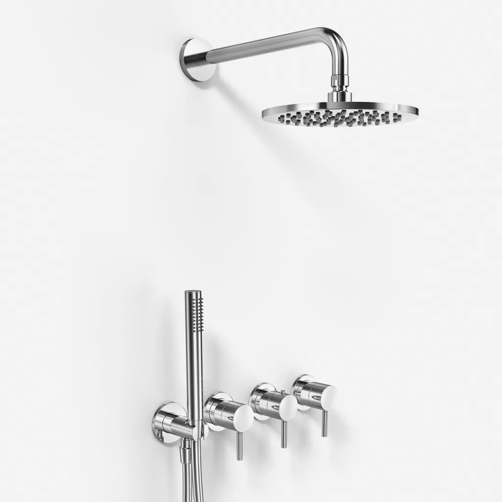 Semplice STB801 S05 - Rain DeLux SmartTerm Ø20 cm EasyClean, Wall, Chrome