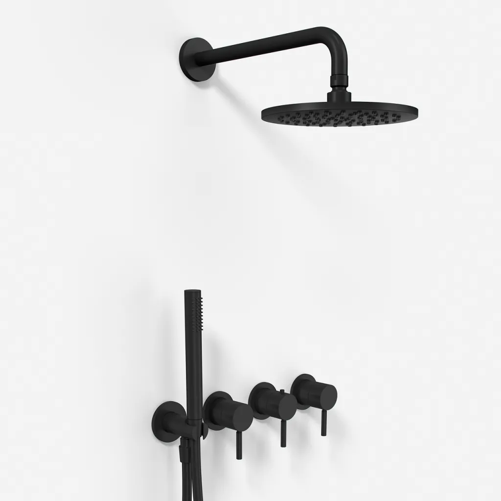 Semplice STB801 S05 - Rain DeLux SmartTerm Ø20 cm EasyClean, Vägg, Mattsvart