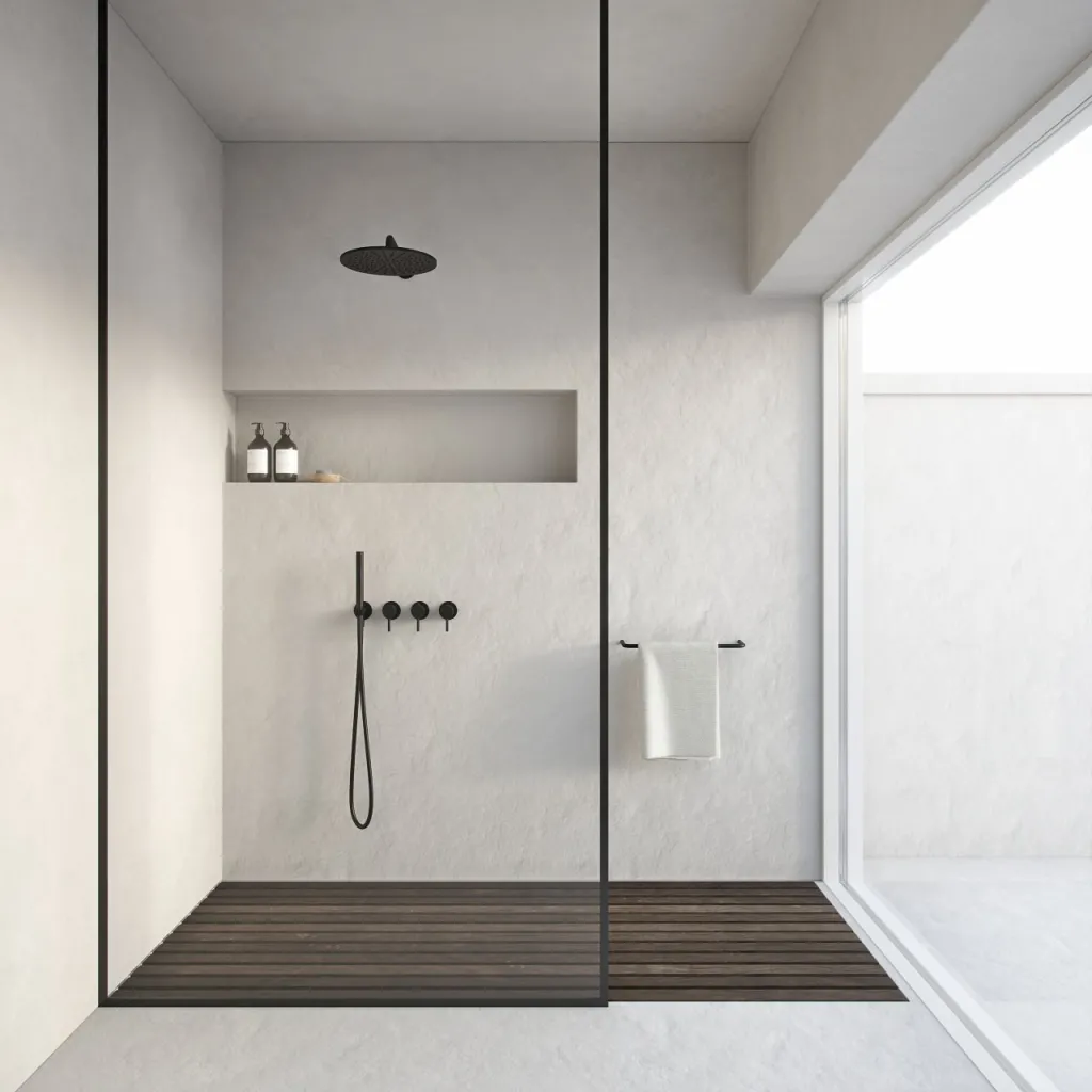 Semplice STB801 S07 - Rain DeLux SmartTerm Ø30 cm EasyClean, Vägg, Mattsvart