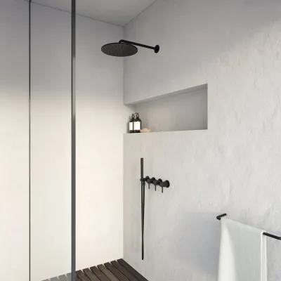 Semplice STB801 S07 - Rain DeLux SmartTerm Ø30 cm EasyClean, Vägg, Mattsvart