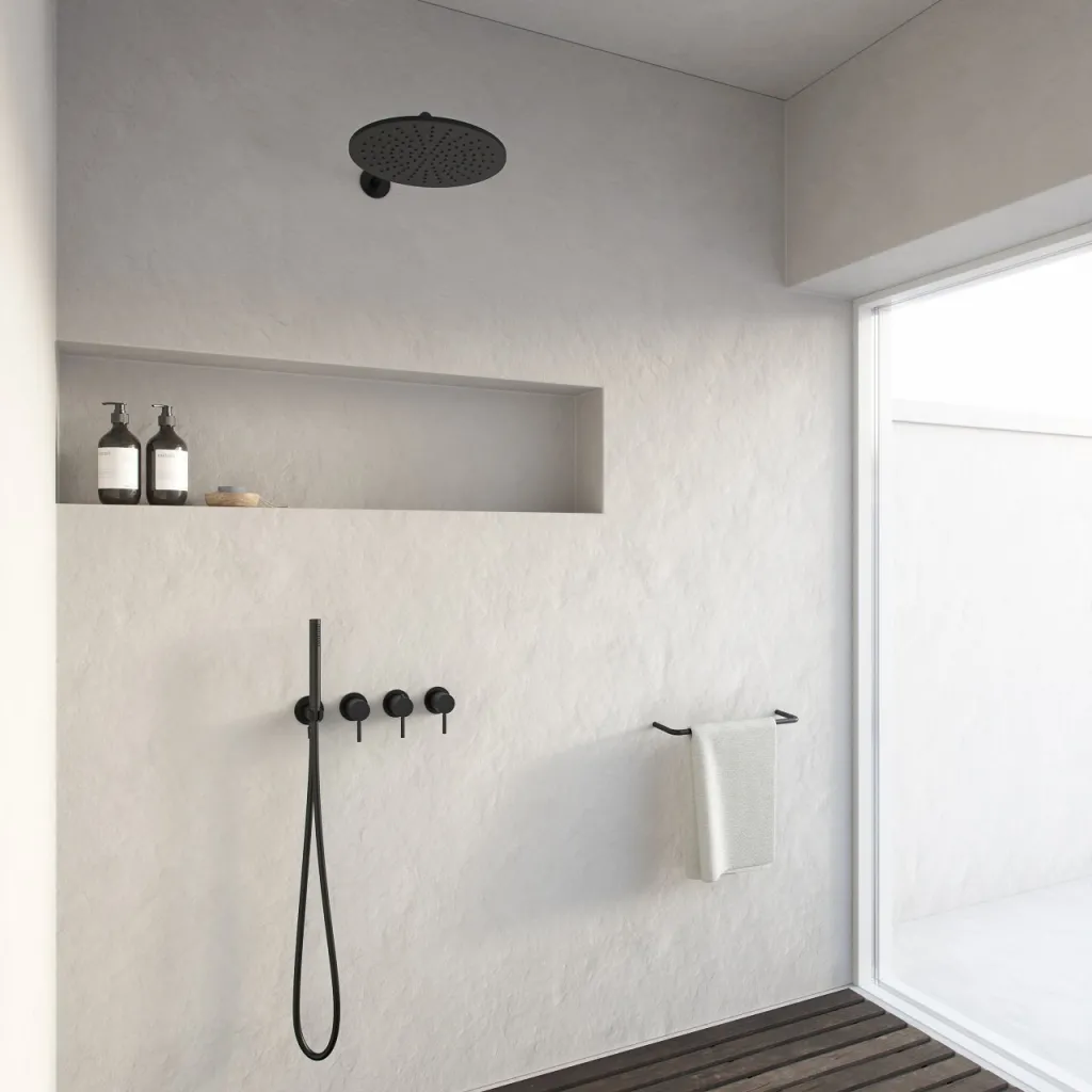 Semplice STB801 S07 - Rain DeLux SmartTerm Ø30 cm EasyClean, Vägg, Mattsvart