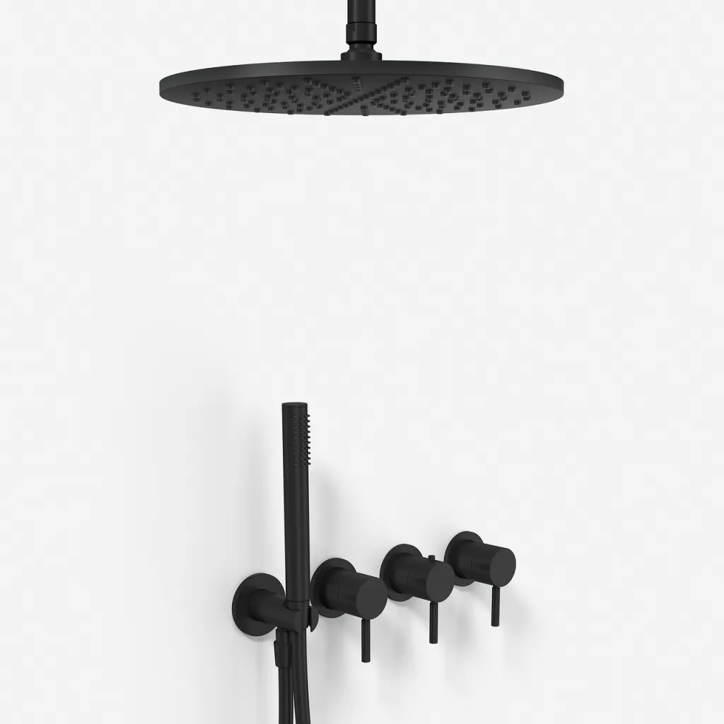 Semplice STB801 S10 - Rain DeLux SmartTerm Ø30 cm EasyClean, Tak, Mattsvart