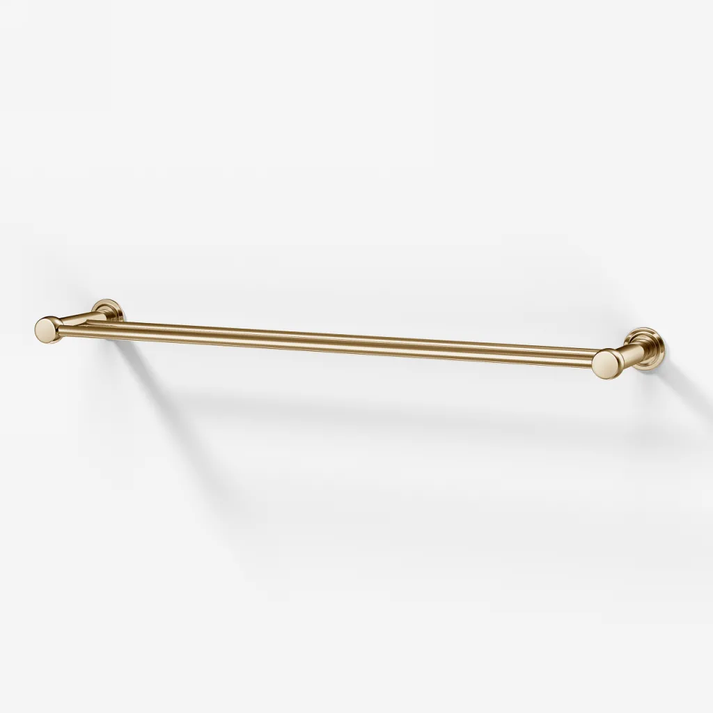 Hassel&Teudt H20-60 - Dubbel handduksstång 60 cm, polerad mässing natur