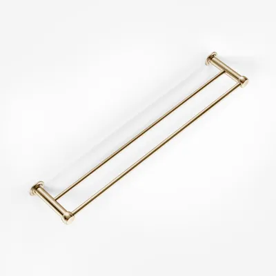 Hassel&Teudt H20-60 - Dubbel handduksstång 60 cm, polerad mässing natur
