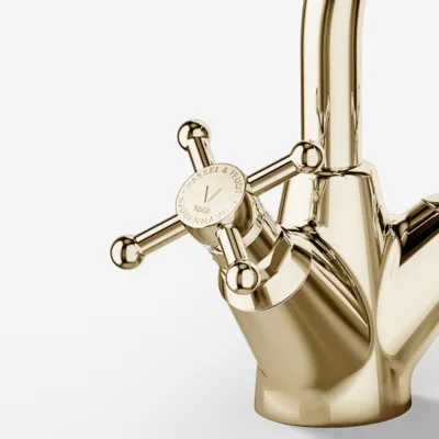 Hassel&Teudt HHV102 - Tvättställsarmatur, Polerad Mässing Natur