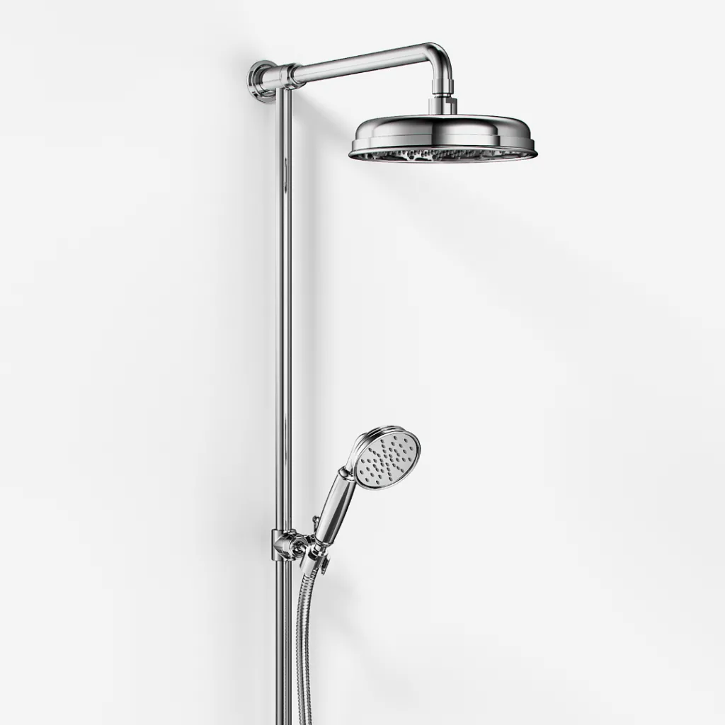 Hassel&Teudt HBR800 S01 - Duschstångssats m/Ø21 cm. Rain DeLuxe m/EasyClean, Chrome