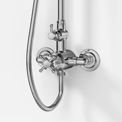 Hassel&Teudt HBT900 - SmartTerm duschstångssats m/Ø21 cm. Rain DeLuxe m/EasyClean, Chrome