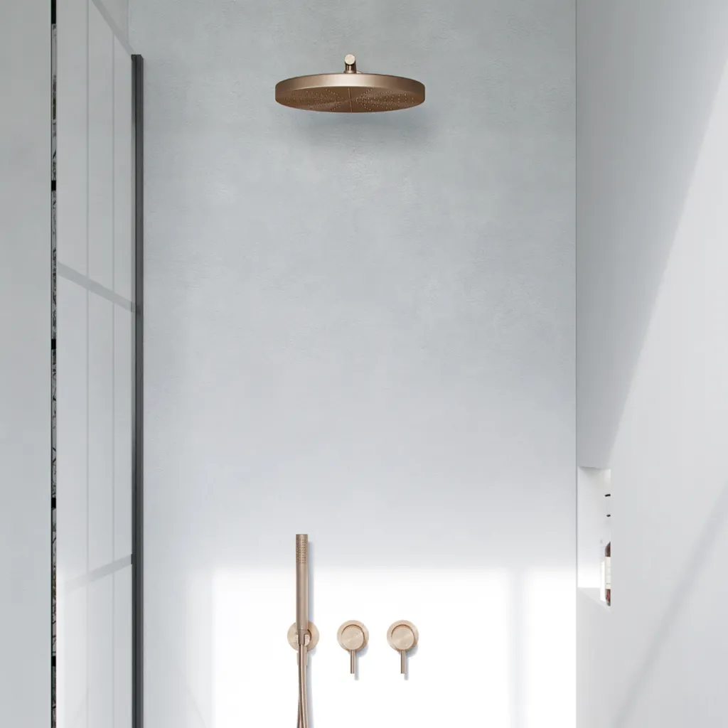 Semplice SBR801 S02 - Duschset, Ø28 cm, Vägg, PVD Borstad Koppar