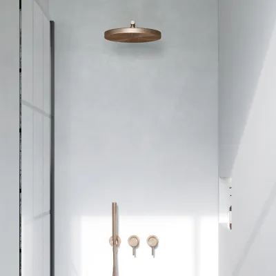 Semplice SBR801 S02 - Duschset, Ø28 cm, Vägg, PVD Borstad Koppar