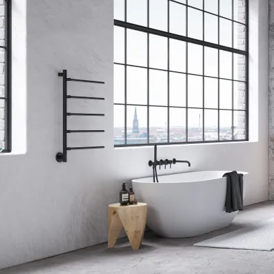 Pulcher® Semplice PS05 Elektrisk Håndklædetørrer - 48 x 80 cm, matt svart