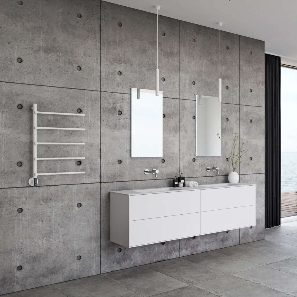 Pulcher® Semplice PS05 Elektrisk Håndklædetørrer - 48 x 80 cm, Matt vit