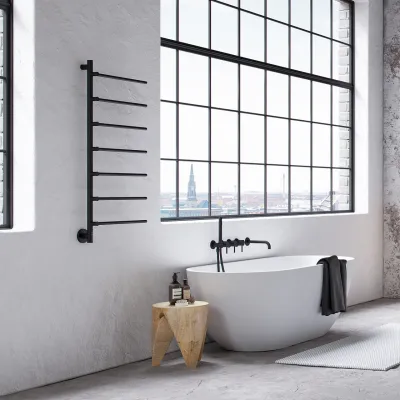 Pulcher® Semplice PS07 Elektrisk Håndklædetørrer - 48 x 110 cm, matt svart