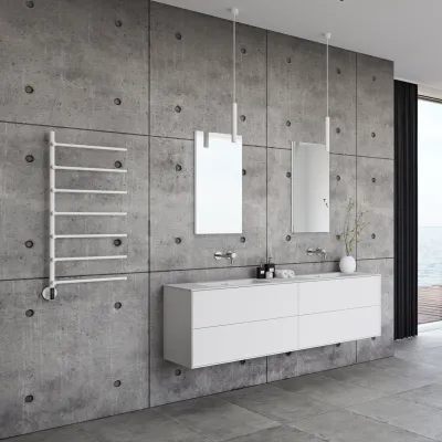 Pulcher® Semplice PS07 Elektrisk Håndklædetørrer - 48 x 110 cm. Matt vit