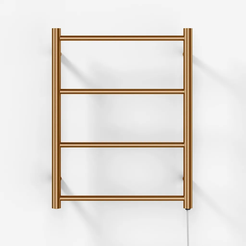 Pulcher Minimalism PM64 - Elektrisk handdukstork, 50 x 64 cm, PVD borstad koppar