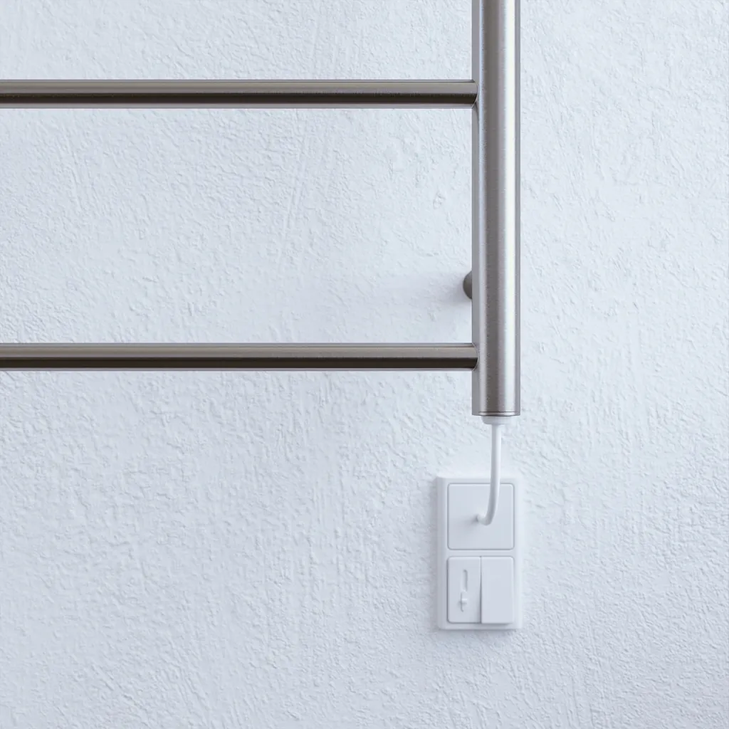 Pulcher Minimalism PM96 - Elektrisk handdukstork, 50 x 96h cm, borstat rostfritt stål