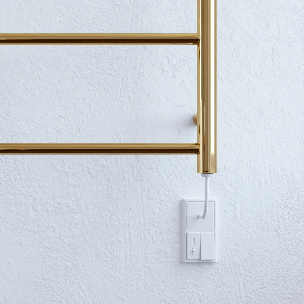Pulcher Minimalism PM96 - Elektrisk handdukstork, 50 x 96 cm. PVD-polerad mässing