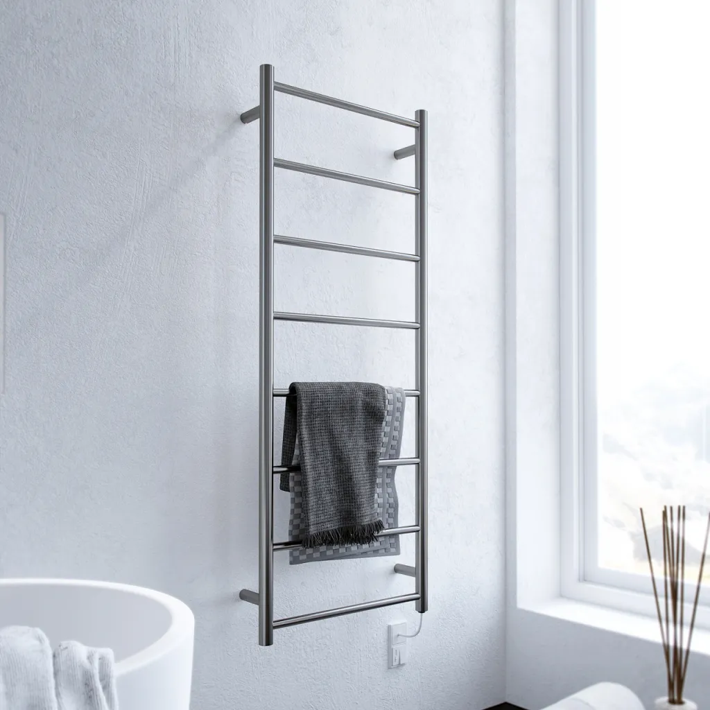 Pulcher Minimalism PM128 - Elektrisk handdukstork, 50 x 128 cm, borstat rostfritt stål