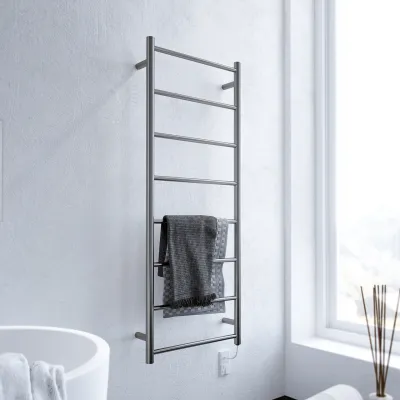 Pulcher Minimalism PM128 - Elektrisk handdukstork, 50 x 128 cm, borstat rostfritt stål