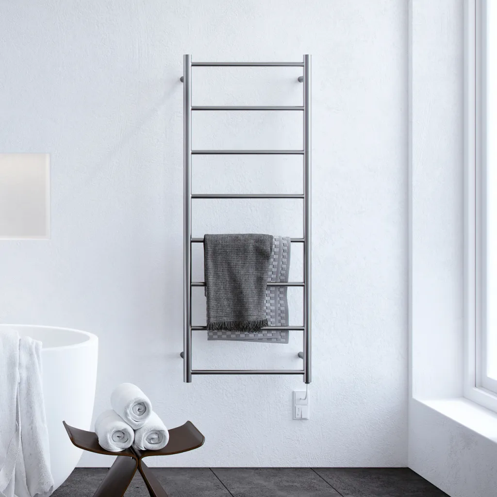 Pulcher Minimalism PM128 - Elektrisk handdukstork, 50 x 128 cm, borstat rostfritt stål