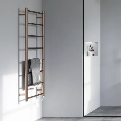 Pulcher Minimalism PM128 - Elektrisk handdukstork, 50 x 128 cm, PVD borstad koppar