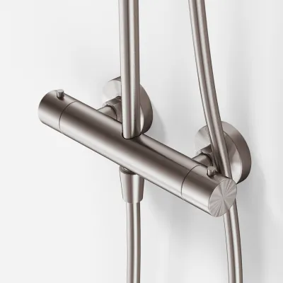 Semplice SRL10 - Termostatsats, XL Rain DeLux Ø24 m/EasyClean, PVD borstat stål