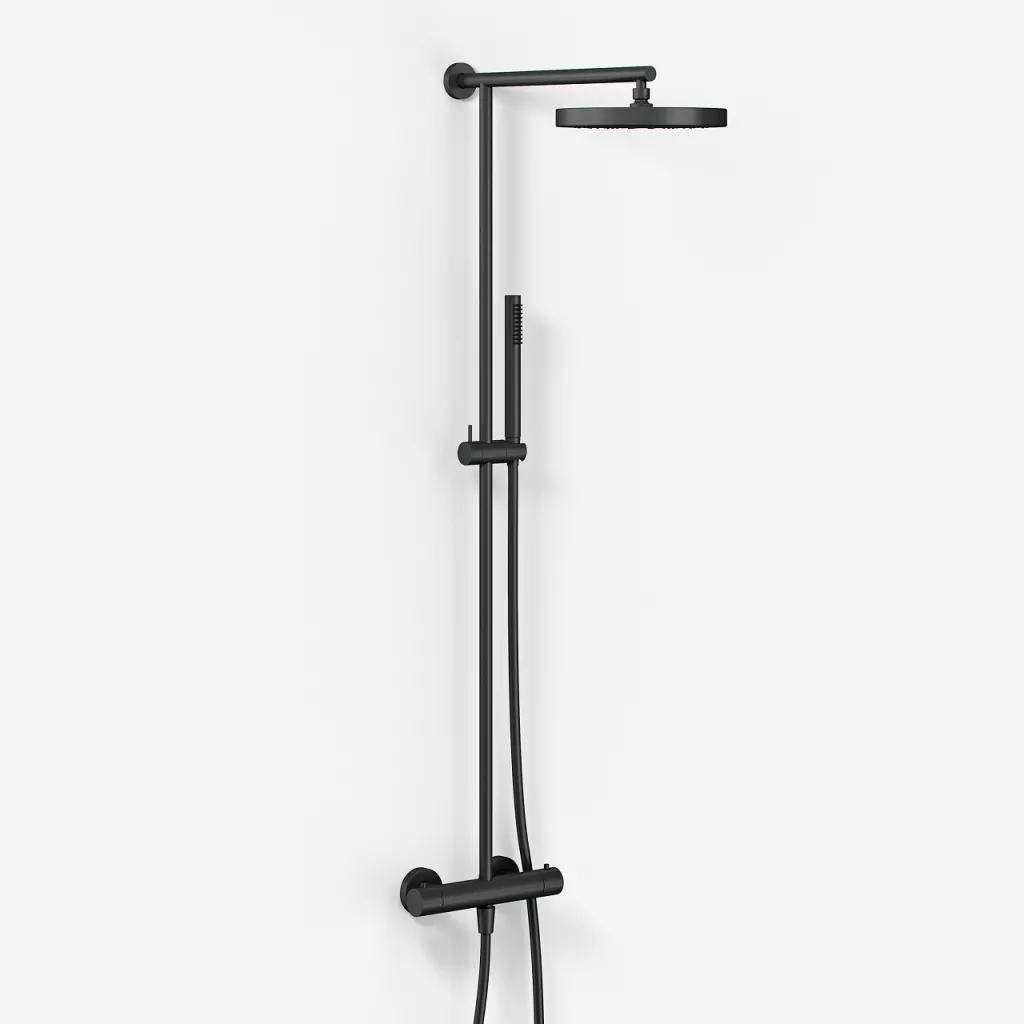 Semplice SRL10 - Termostatsats, XL Rain DeLuxe Ø24 m/EasyClean, Matt svart