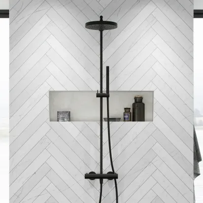 Semplice SRL10 - Termostatsats, XL Rain DeLuxe Ø24 m/EasyClean, Matt svart