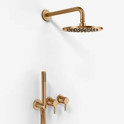 Semplice SBR801 S05 - Regn DeLuxe Ø20 cm, Vägg, PVD Borstad Koppar