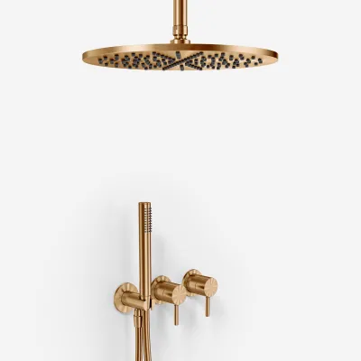 Semplice SBR801 S10 - Duschset, Ø30 cm, Tak, PVD Borstad Koppar
