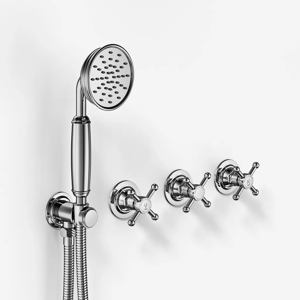 Hassel&Teudt HBR704 S02 - Duschset m/Ø21 cm. Rain DeLuxe m/EasyClean, Tak, Krom