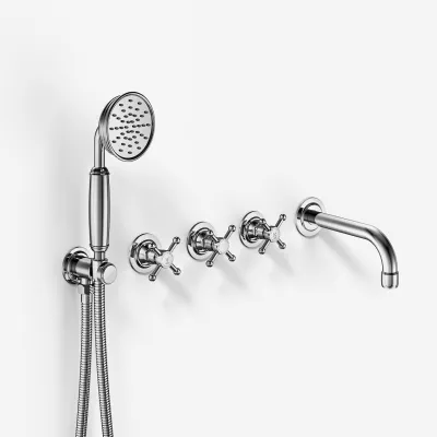 Hassel&Teudt HBR704 S05 - Badkar/Duschset med 15 cm pip, Krom
